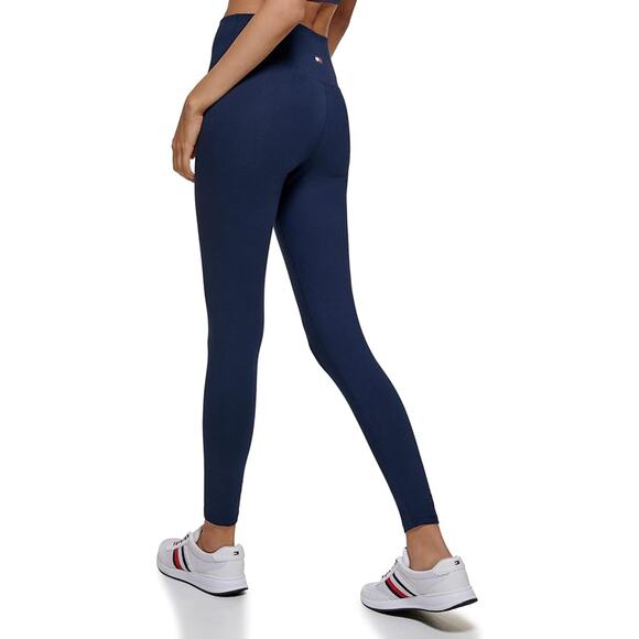 TOMMY HILFIGER SPORT Full Length Athletic Leggings XS Navy Blue High Rise NWT - Picture 2 of 9